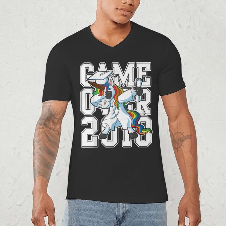 Class Of 2018 Graduation Dabbing Unicorn Shirt Men's V-Neck T-Shirt