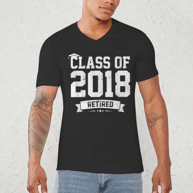 Class Of 2018 Retired Graduation TShirt Fun Retirement Shirt Men's V-Neck T-Shirt