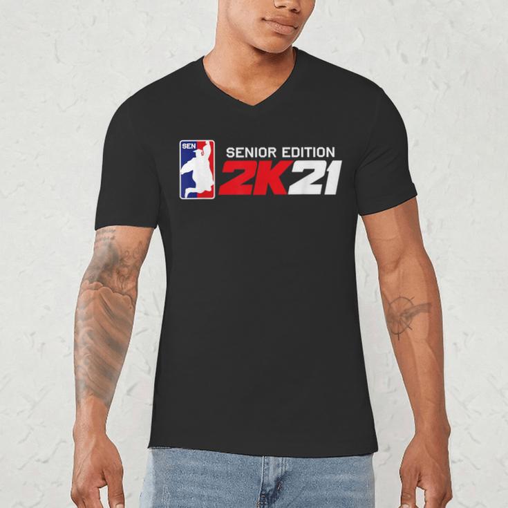 Class Of 2021 Senior Year Gamer Style Graduation For Grad Men's V-Neck T-Shirt