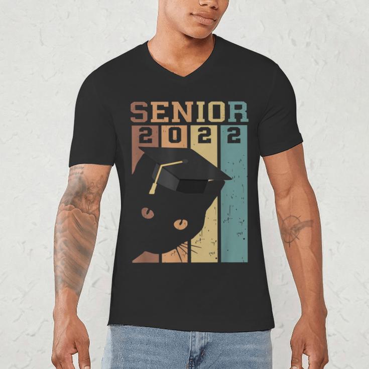Class Of 2022 Graduation Cat Seniors Grad Men's V-Neck T-Shirt