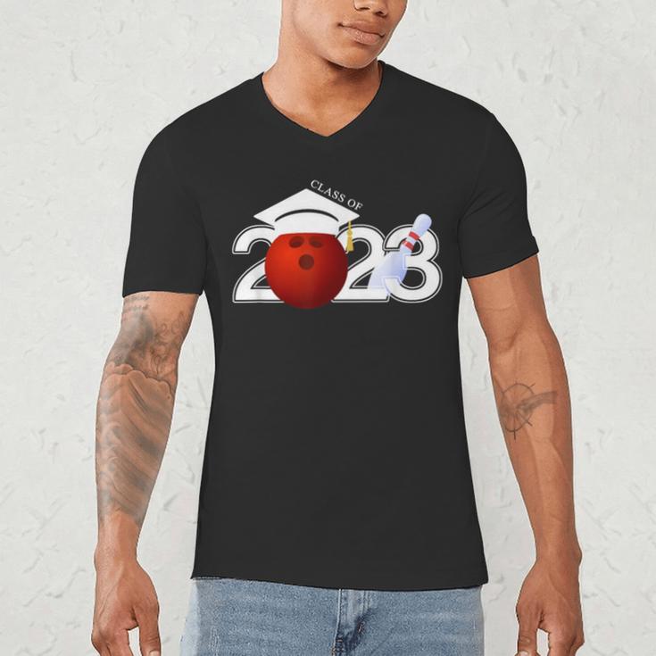 Class Of 2023 Graduation For Him Her Bowling Men's V-Neck T-Shirt