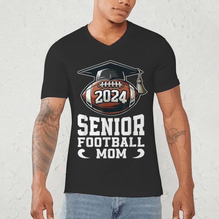 Class Of 2024 Graduation Senior Football Mom 2024 Men's V-Neck T-Shirt
