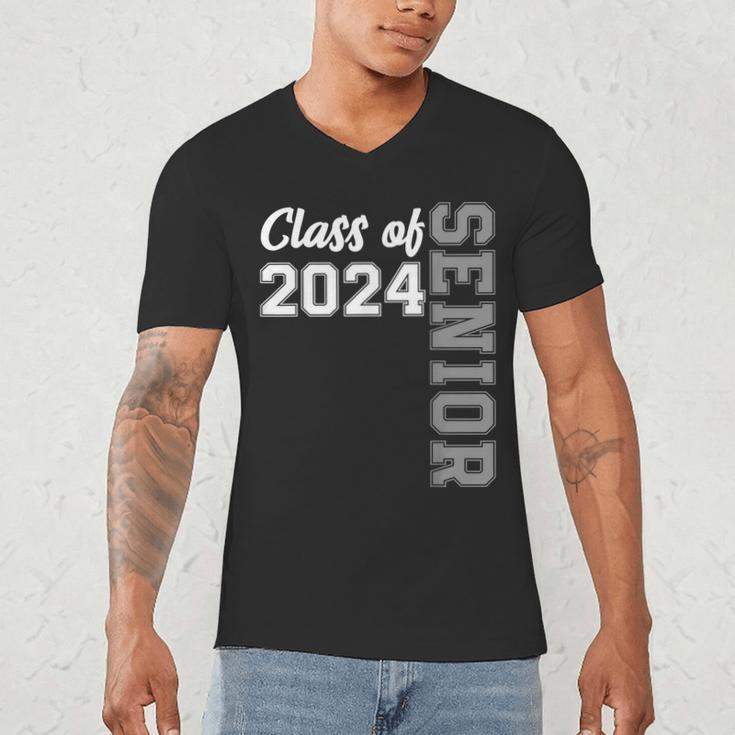 Class Of 2024 Senior 24 Shirt High School Graduation Party Men's V-Neck T-Shirt