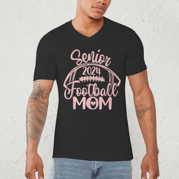 Class Of 2024 Senior Football Graduation Mom Men's V-Neck T-Shirt
