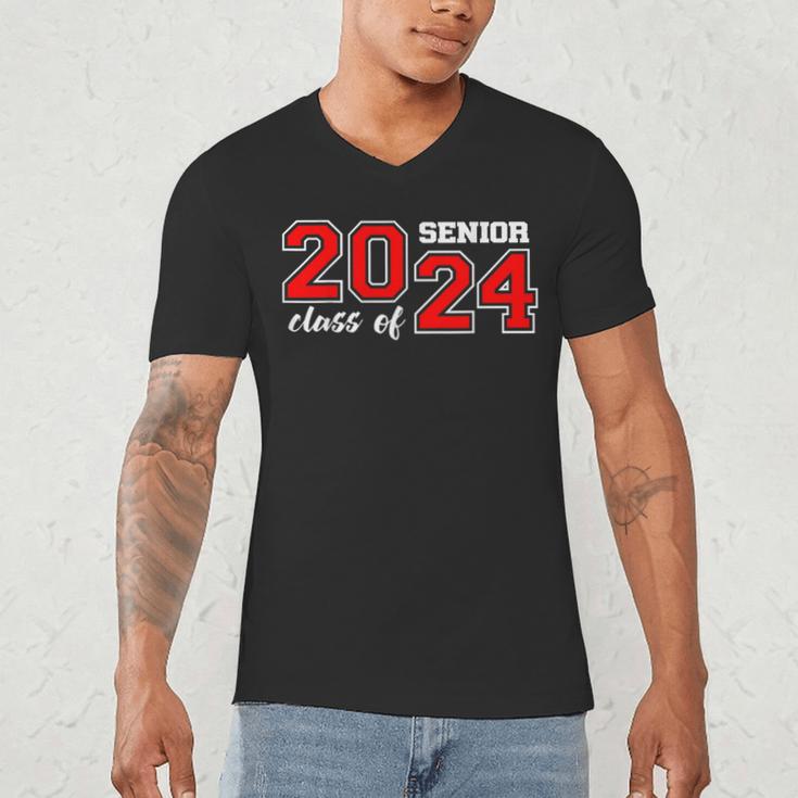 Class Of 2024 Senior Year Boys Girls School Graduation Men's V-Neck T-Shirt