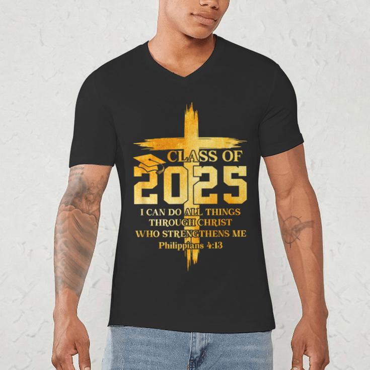 Class Of 2025 Christian Graduation Senior Graduate Men Women Men's V-Neck T-Shirt