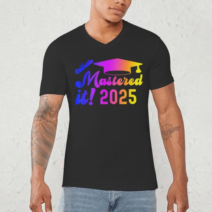 Class Of 2025 Mastered It College Masters Degree Graduation Men's V-Neck T-Shirt