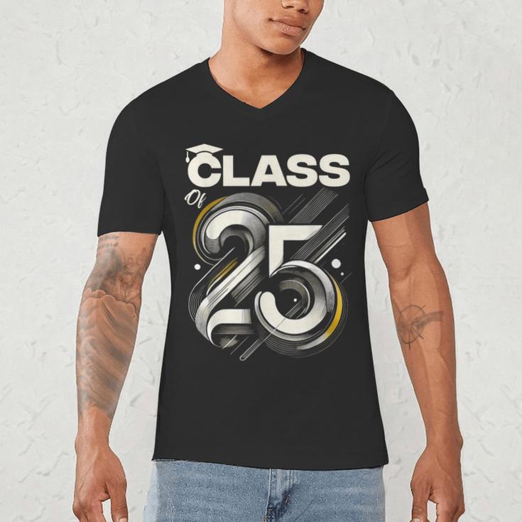 Class Of 2025 Shirt Graduation Senior High School College Men's V-Neck T-Shirt