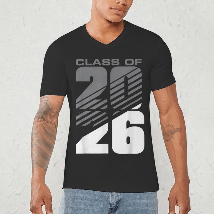 Class Of 2026 High School Senior Graduation Grey Sport Style Men's V-Neck T-Shirt