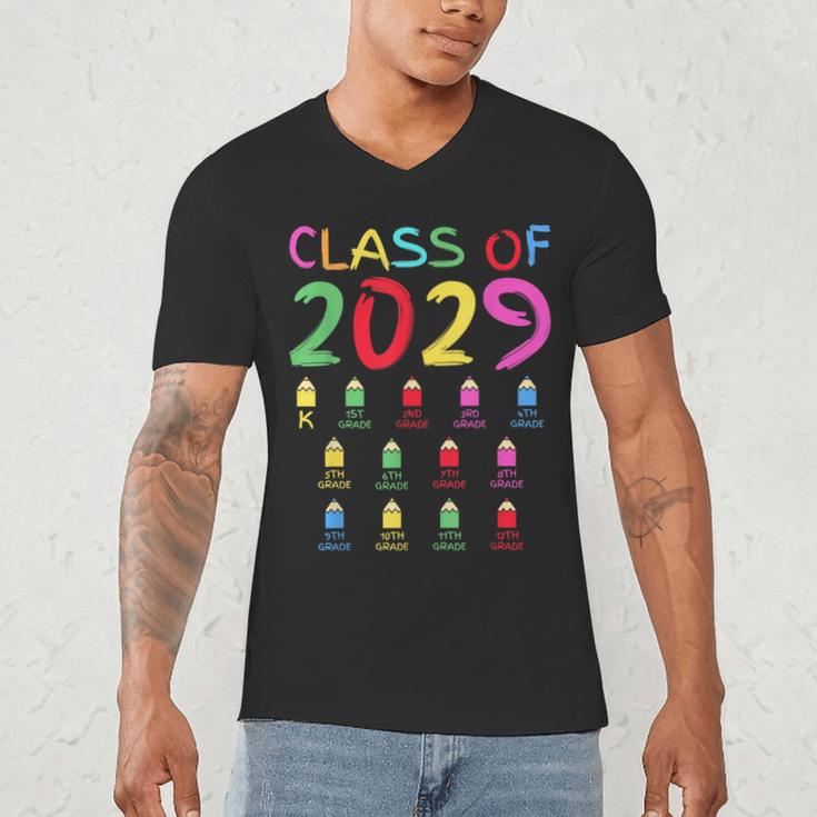 Class Of 2029 Senior Class 2029 Idea Graduation Grow With Me Men's V-Neck T-Shirt