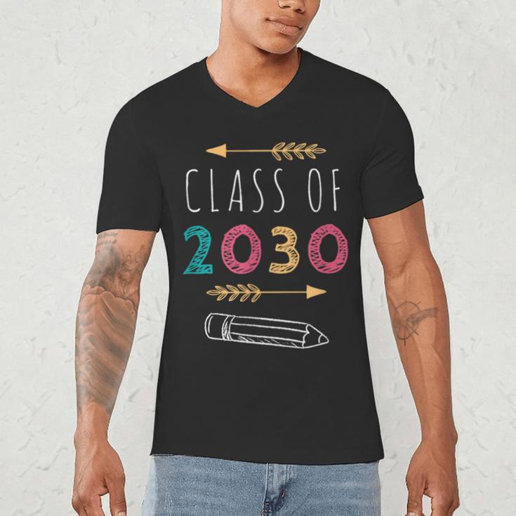 Class Of 2030 Grow With Me 2nd Grade Graduation Men's V-Neck T-Shirt