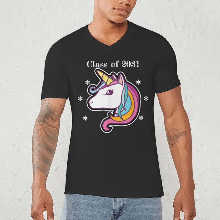 Class Of 2031 Graduation Year UnicornShirt Men's V-Neck T-Shirt