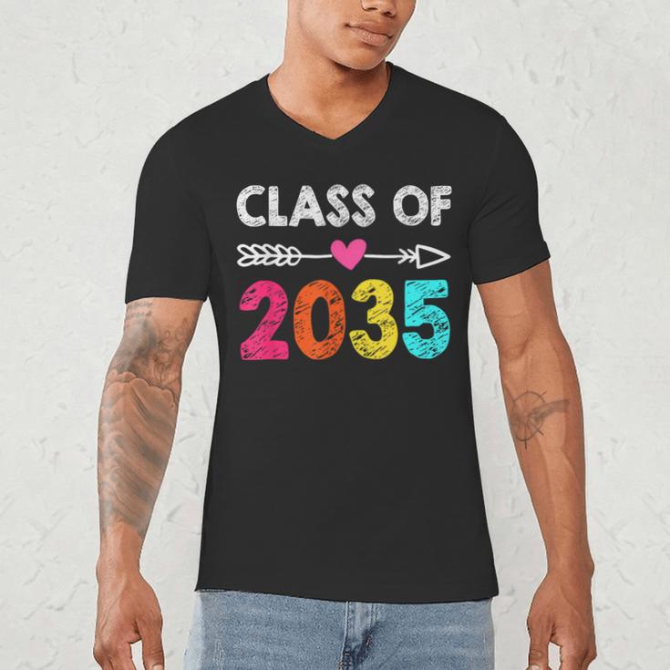 Class Of 2035 Kindergarten Pre K Grow With Me Graduation Men's V-Neck T-Shirt