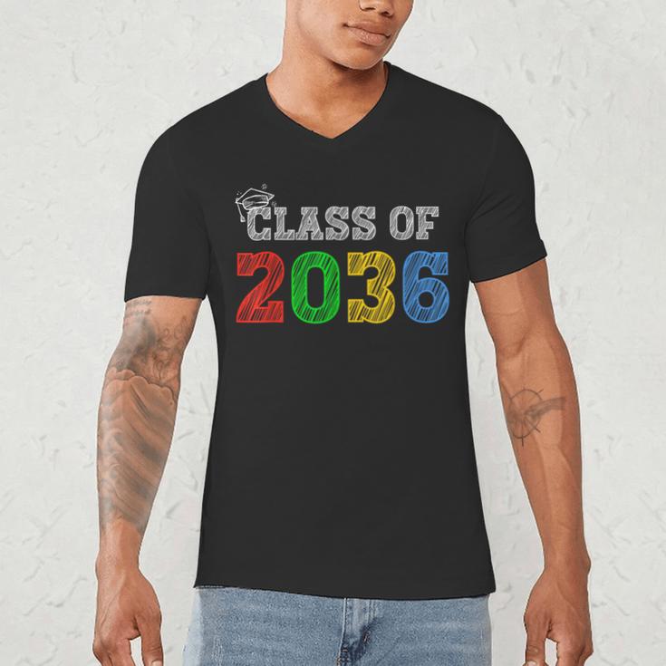 Class Of 2036 Grow With Me Graduation First Day Of School Men's V-Neck T-Shirt