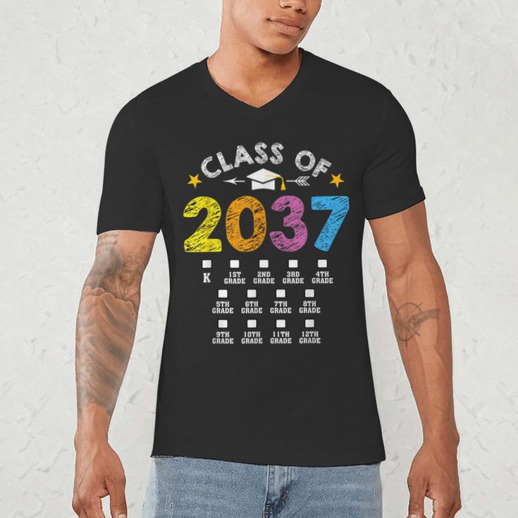 Class Of 2037 Grow With Me Checklist Graduation Men's V-Neck T-Shirt