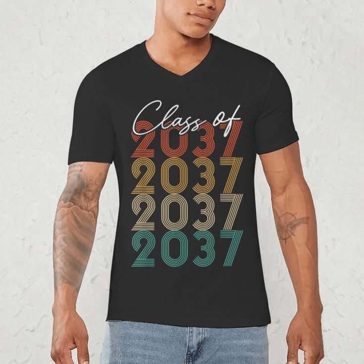 Class Of 2037 Vintage Kindergarten To Graduation Men's V-Neck T-Shirt