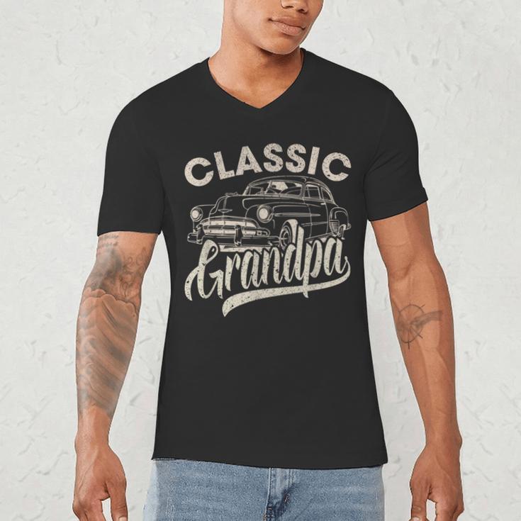 Classic Grandpa Saying Car Lover Men Dad Papa Grandpa Men's V-Neck T-Shirt
