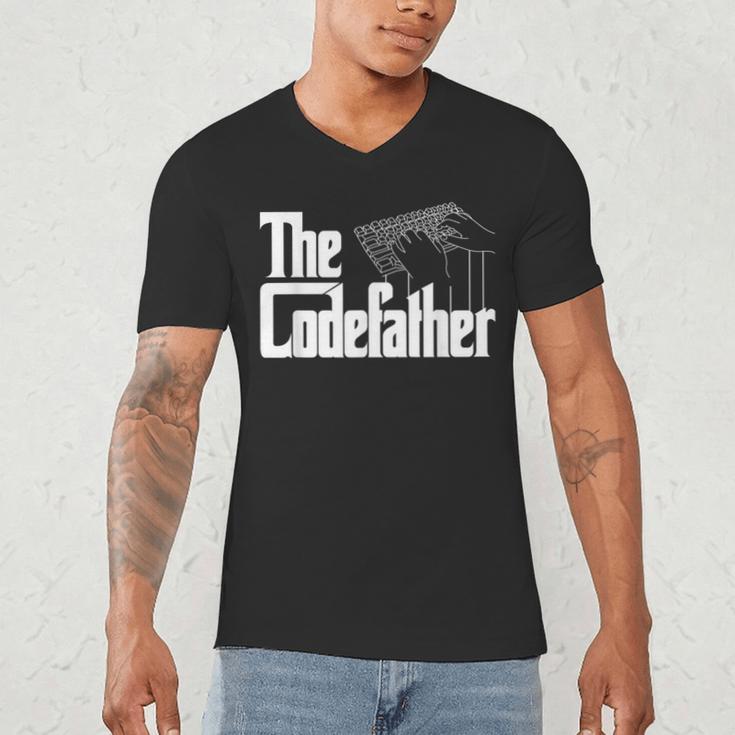 The Code Father Computer Coder Dad Programmer Men's V-Neck T-Shirt
