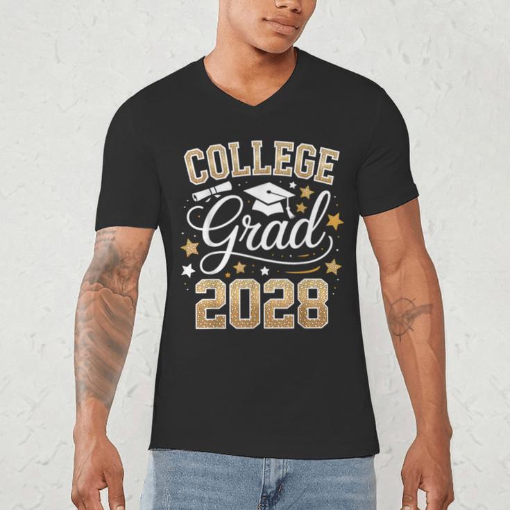 College Grad Class Of 2028 Senior Graduate Graduation 2028 Men's V-Neck T-Shirt