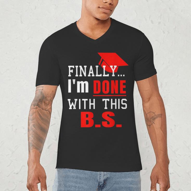 College GraduationShirt Senior Finally Done Men's V-Neck T-Shirt