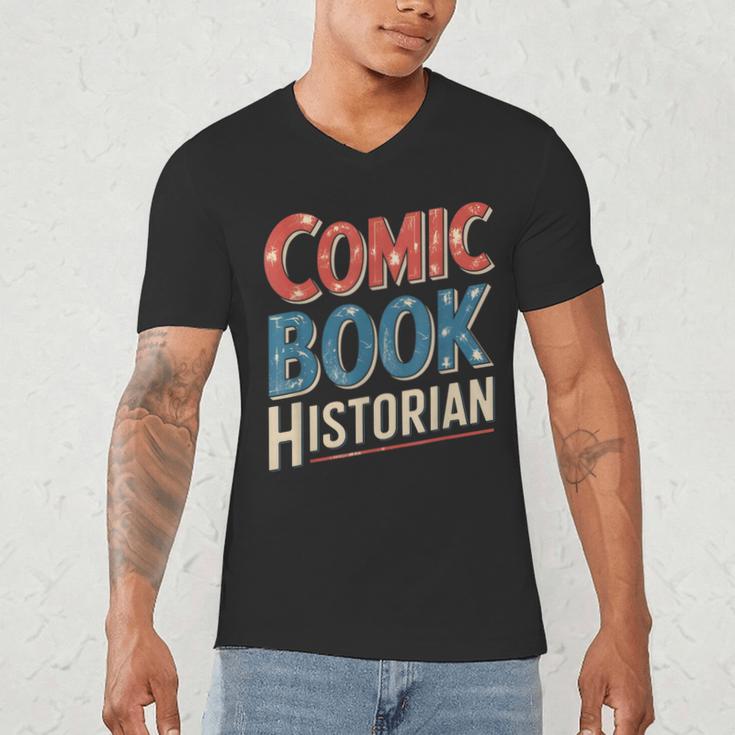 Comic Book Historian Vintage Comic Book Collector Men's V-Neck T-Shirt Comic Book Historian Vintage Comic Book Collector Men's V-Neck T-Shirt