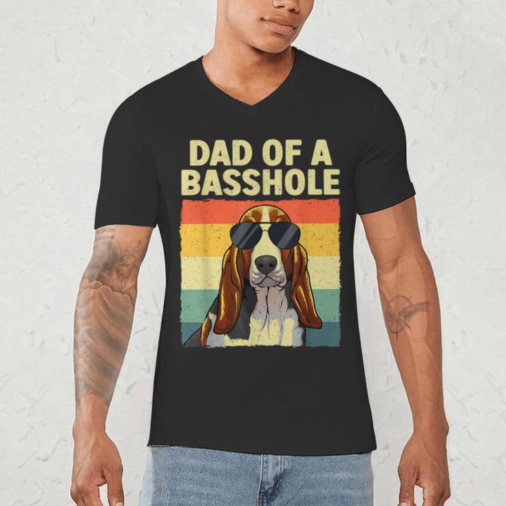 Cool Basset Hound For Men Dad Dog Basset Hound Lovers Men's V-Neck T-Shirt