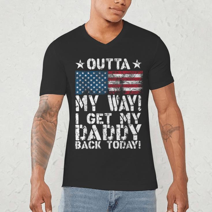 Cool I Get My Daddy Back Today Military Child Small Men's V-Neck T-Shirt