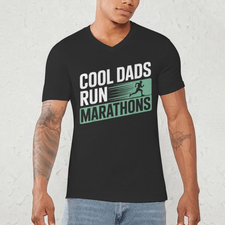 Cool Dads Run Marathons Marathon Running Runner Men's V-Neck T-Shirt