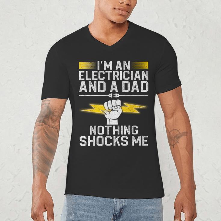 Cool Electrician For Men Dad Professional Electrician Men's V-Neck T-Shirt