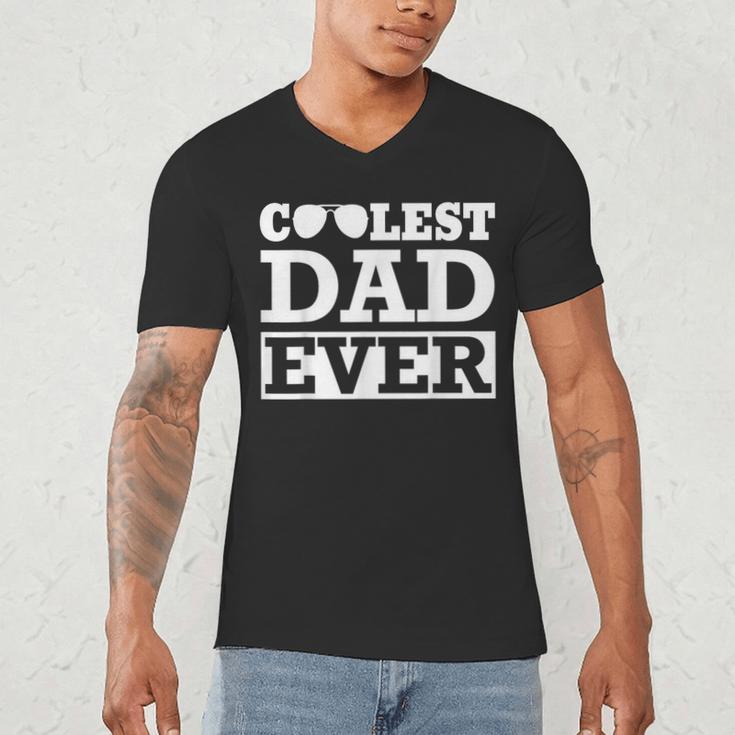 Coolest Dad Ever Coolest Dad Around World's Coolest Dad Men's V-Neck T-Shirt