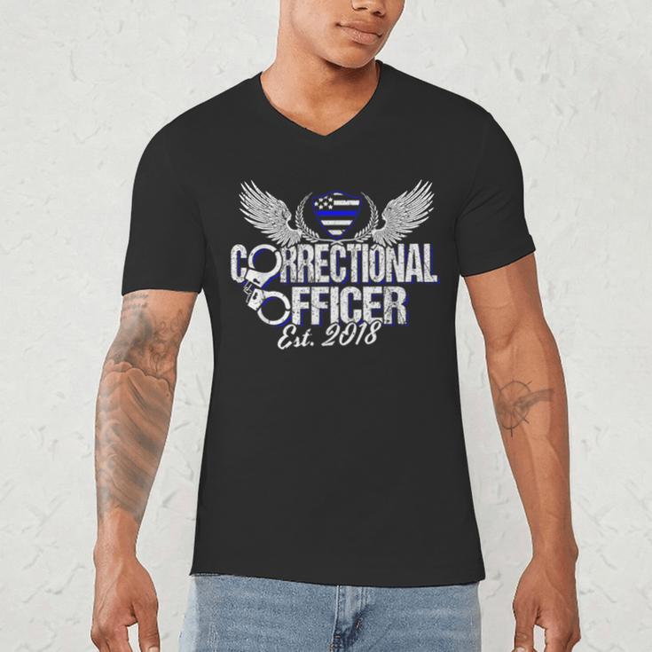 Corrections Officer 2018 Graduation Silver Line T-Shirt Men's V-Neck T-Shirt