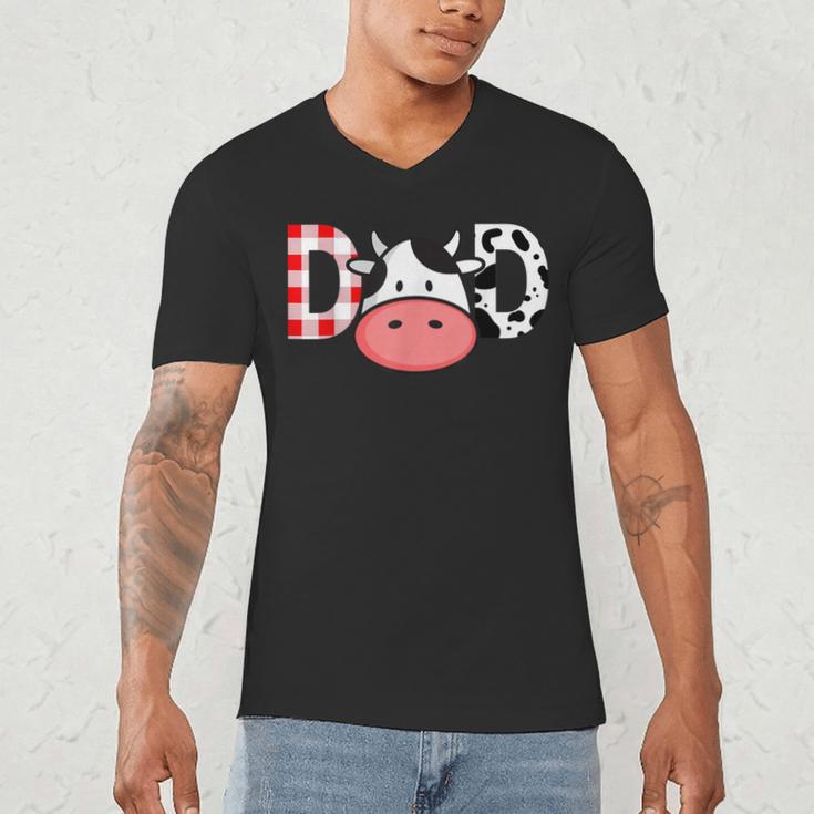 Cow Mom Or Dad Birthday Farm Birthday Party Men's V-Neck T-Shirt