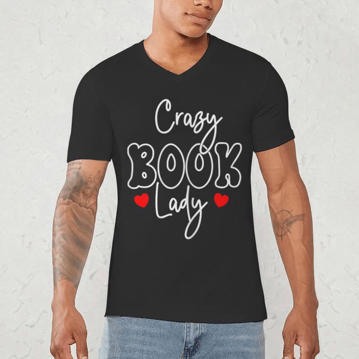 Crazy Book Lady Men's V-Neck T-Shirt Crazy Book Lady Men's V-Neck T-Shirt
