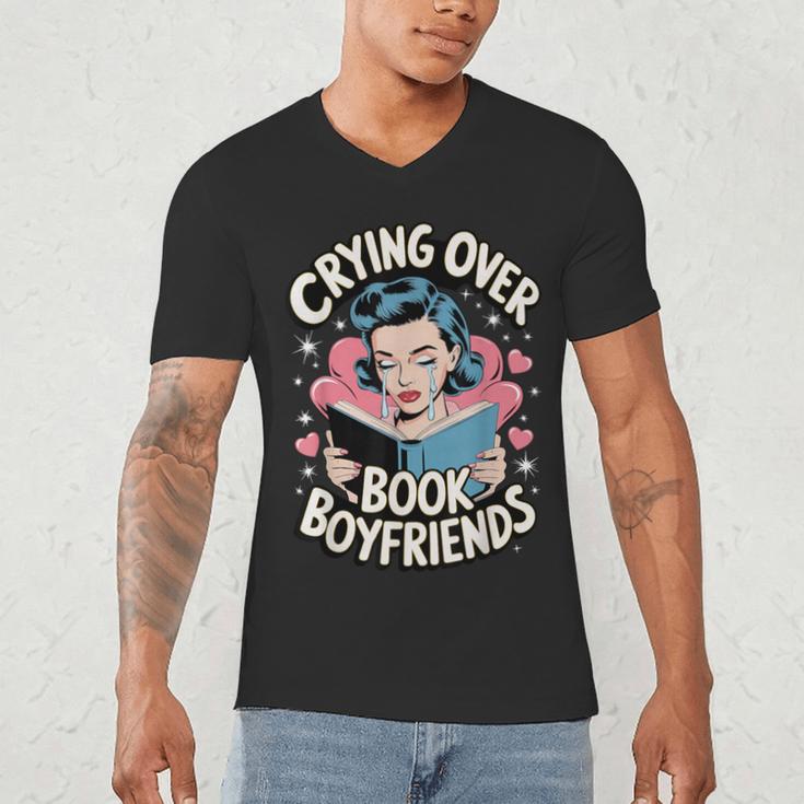 Crying Over Book Boyfriends Men's V-Neck T-Shirt