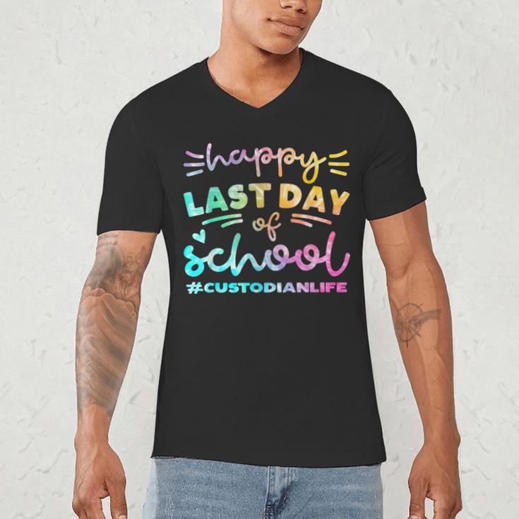 Custodian Life Graduation Day Last Day Of School Tie Dye Men's V-Neck T-Shirt