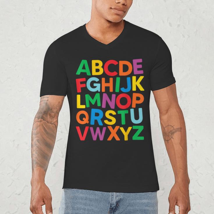 Cute ABCs Shirt Alphabet Colorful Letters Reading Books Kids Men's V-Neck T-Shirt Cute ABCs Shirt Alphabet Colorful Letters Reading Books Kids Men's V-Neck T-Shirt