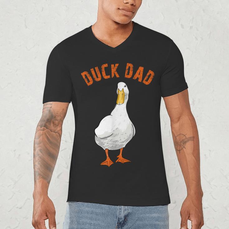 Cute Duck Dad Lover Illustration Duck Owner Men's V-Neck T-Shirt