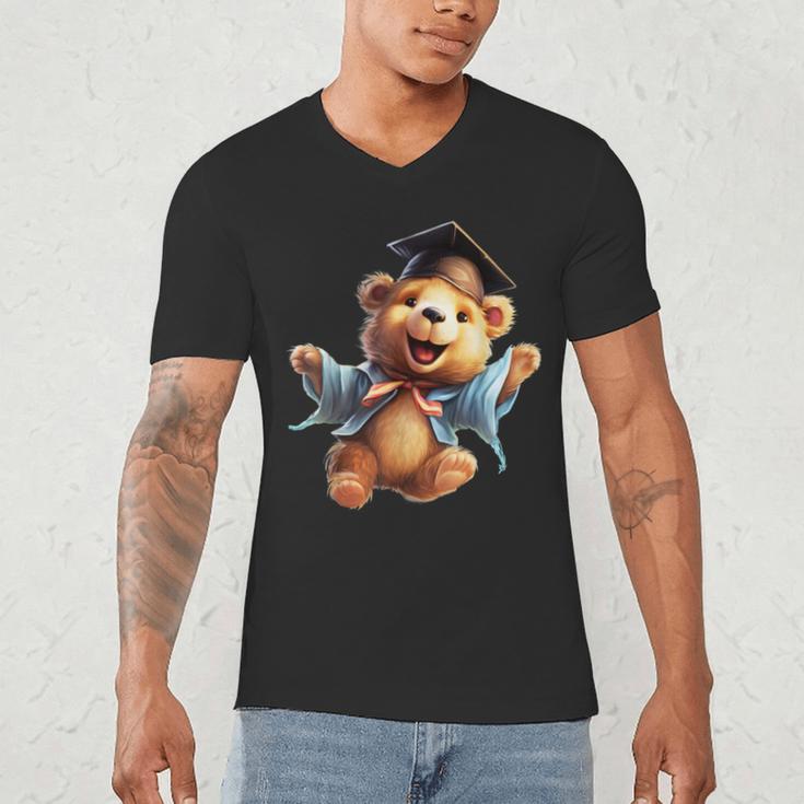 Cute Graduation Bear To Celebrate Your Graduate Men's V-Neck T-Shirt