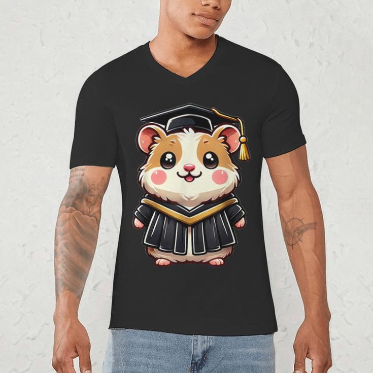 Cute Hamster Graduation Men's V-Neck T-Shirt