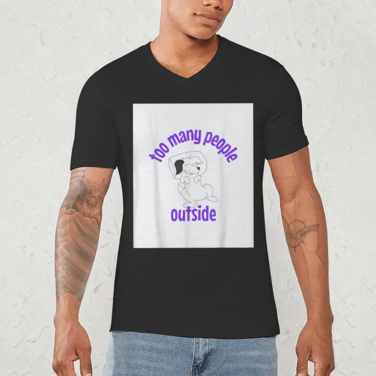 Cute Puppy With a Quote For Introverts Men's V-Neck T-Shirt Cute Puppy With a Quote For Introverts Men's V-Neck T-Shirt