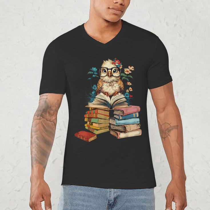 Cute Reading Chicken With Glasses Books Bookworm Reader Book Men's V-Neck T-Shirt Cute Reading Chicken With Glasses Books Bookworm Reader Book Men's V-Neck T-Shirt