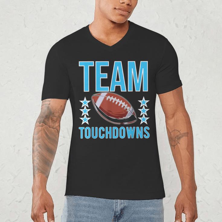 Cute Team Touchdowns Gender Reveal For Mom And Dad Men's V-Neck T-Shirt
