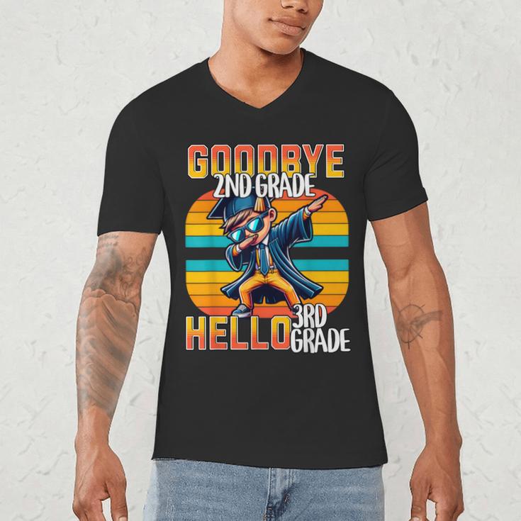 Dabbing Boy Goodbye 2nd Grade Hello 3rd Grade Graduation Men's V-Neck T-Shirt