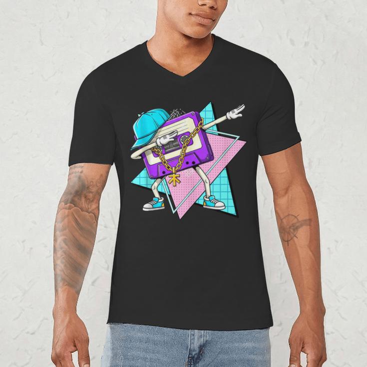 Dabbing Cassette Tape 70s 80s 80s Outfit Nostalgia Men's V-Neck T-Shirt