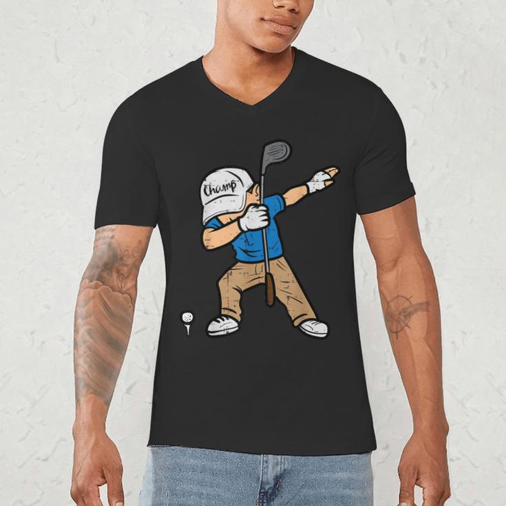 Dabbing Golfer Golfing Golfer Dad Men Boys Kids Youth Men's V-Neck T-Shirt Dabbing Golfer Golfing Golfer Dad Men Boys Kids Youth Men's V-Neck T-Shirt