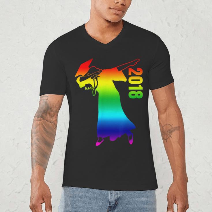 Dabbing Graduate 2018 Graduation Celebration Men's V-Neck T-Shirt