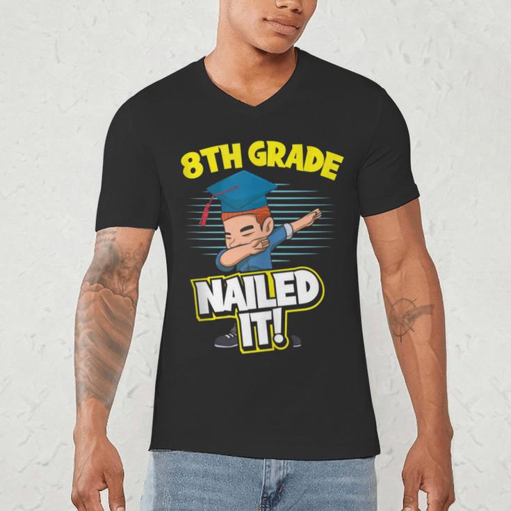 Dabbing Graduation Boy 8th Grade Class Of 2021 Men's V-Neck T-Shirt