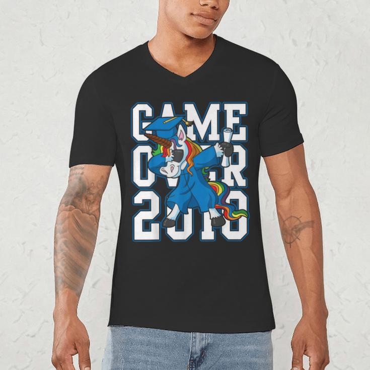 Dabbing Graduation Class Of 2018Shirt Unicorn Dab Men's V-Neck T-Shirt