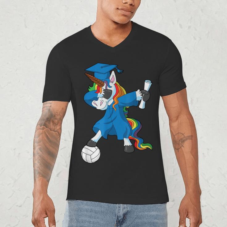 Dabbing Graduation Class 2023 Unicorn Volleyball Men's V-Neck T-Shirt