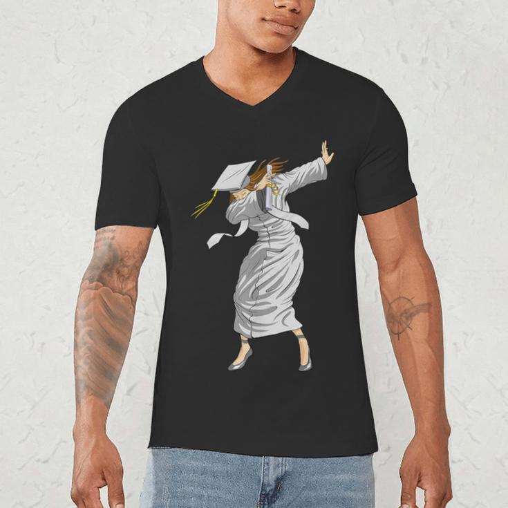 Dabbing Graduation Class Of 2025 Woman Graduation Men's V-Neck T-Shirt